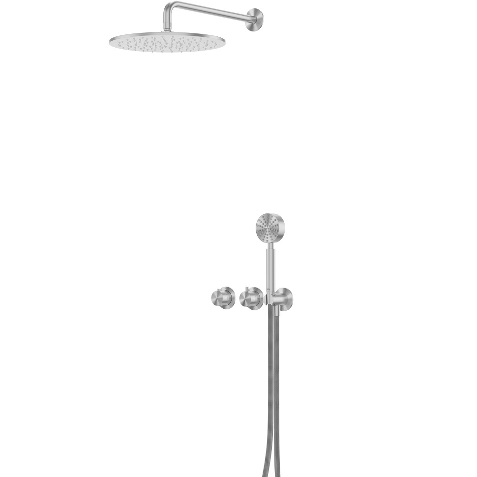 Душевая система Abber Wasser Kreis 316 AF8151BST 30x30 (сталь брашированная), без излива