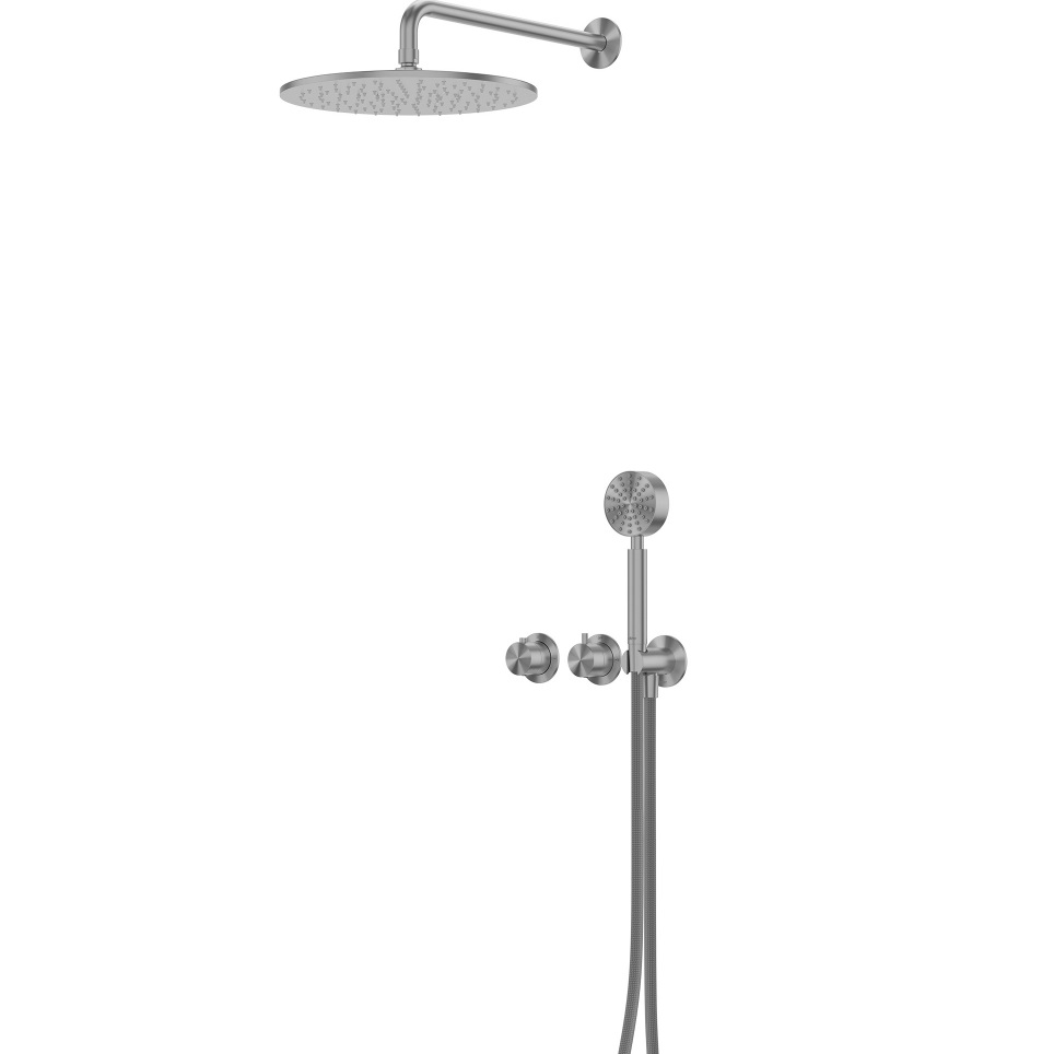 Душевая система Abber Wasser Kreis 316 AF8151BGG 30x30 (оружейная сталь брашированная), без излива