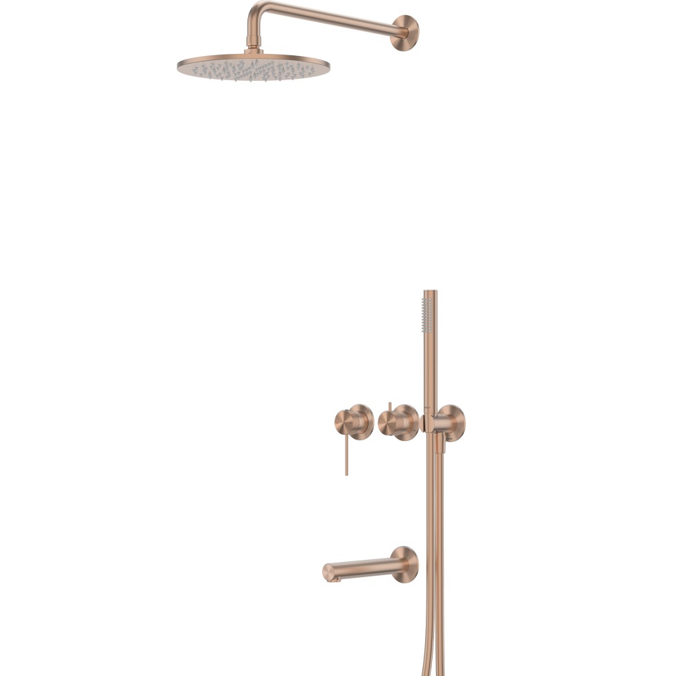 Душевая система Abber Emotion 316 AF8817BRG 25x25 (розовое золото брашированное), с изливом