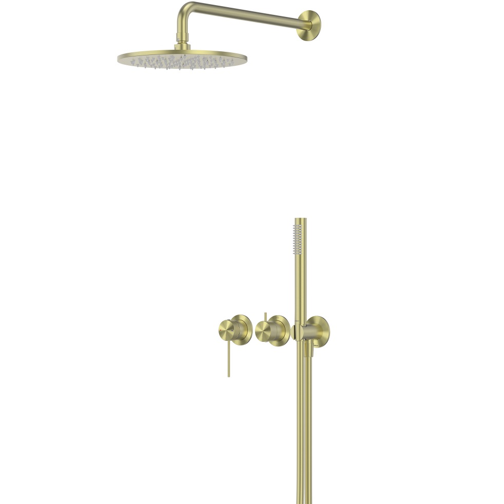 Душевая система Abber Emotion 316 AF8819BG 25x25 (светлое золото брашированное), без излива