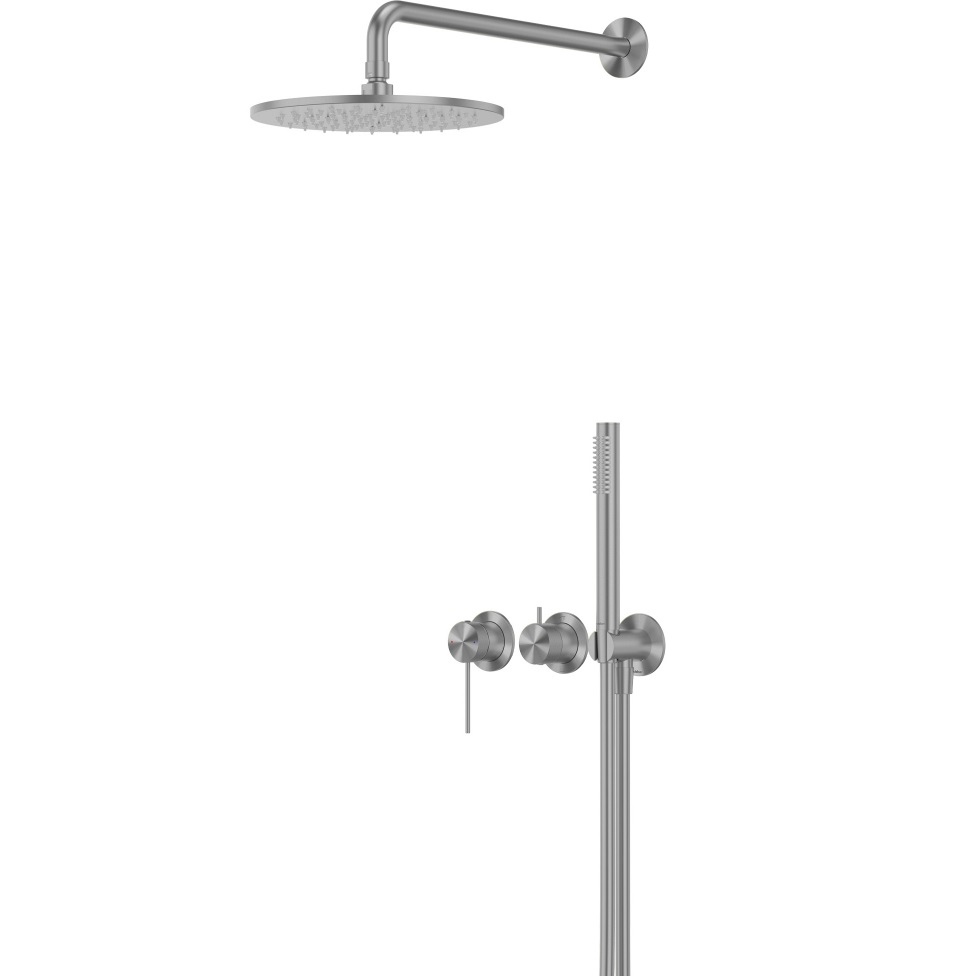 Душевая система Abber Emotion 316 AF8819BGG 25x25 (оружейная сталь брашированная), без излива