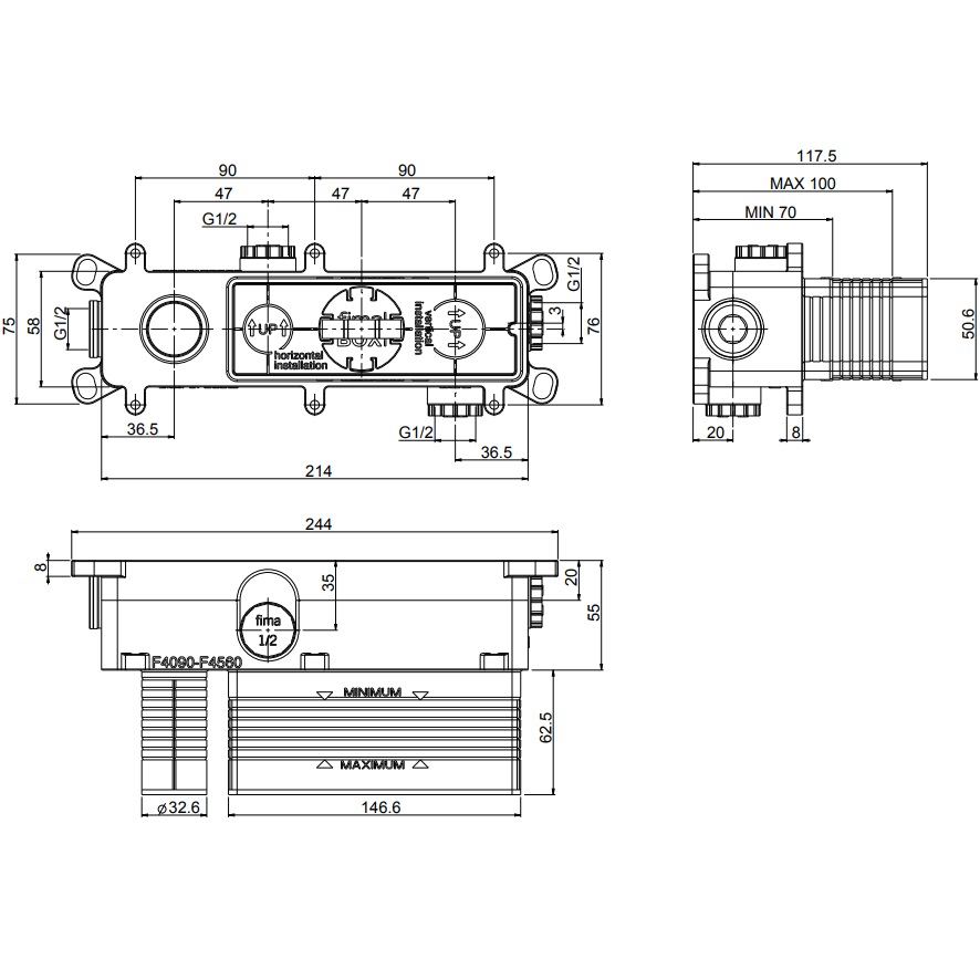 Душевая система Fima Carlo Frattini Switch F5979X2R252CR (хром), с термостатом