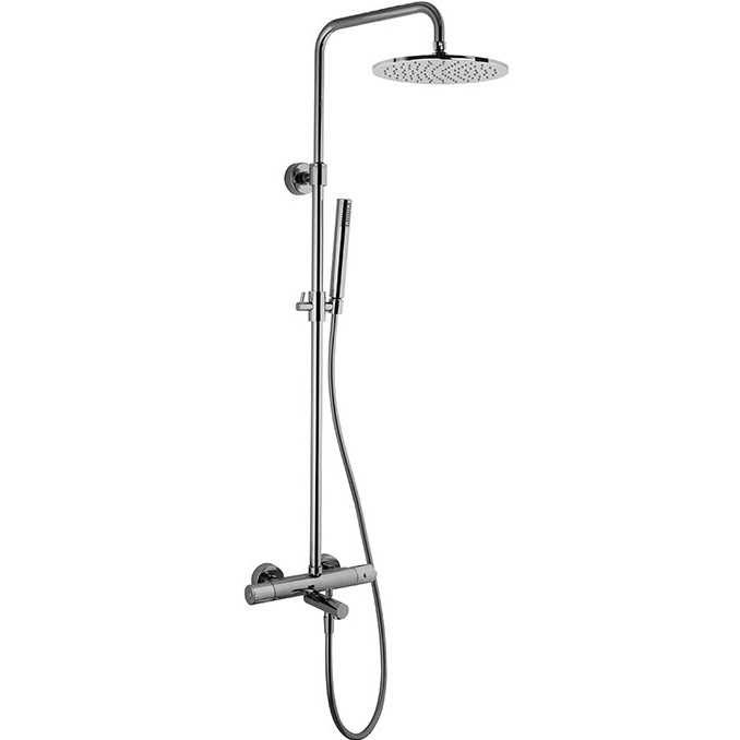 Душевая стойка с верхним душем 25x25 Fima Carlo Frattini Wellness Colonne doccia F3154/R256CR (хром), с термостатом, с изливом