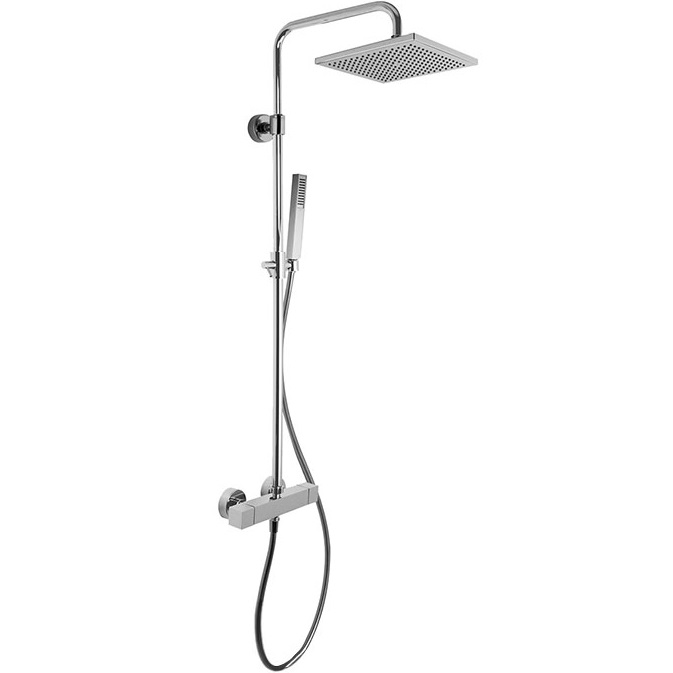 Душевая стойка с верхним душем 25x25 Fima Carlo Frattini Wellness Colonne doccia F4255/Q255CR (хром), с термостатом, без излива