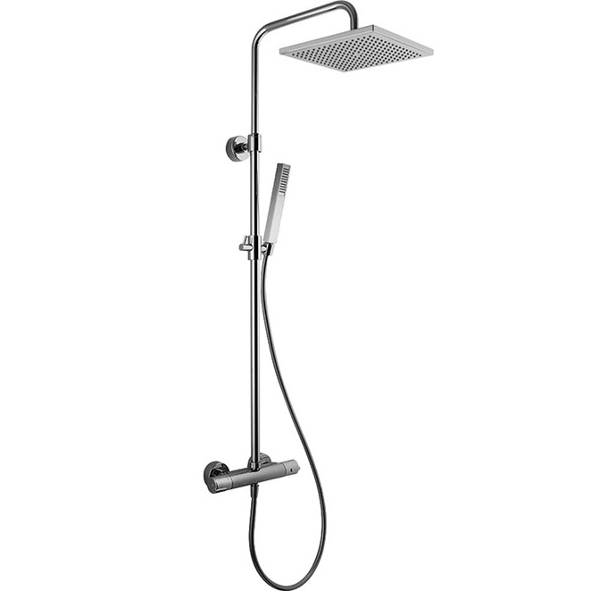 Душевая стойка с верхним душем 25x25 Fima Carlo Frattini Wellness Colonne doccia F4885/QP255CR (хром), с термостатом, без излива