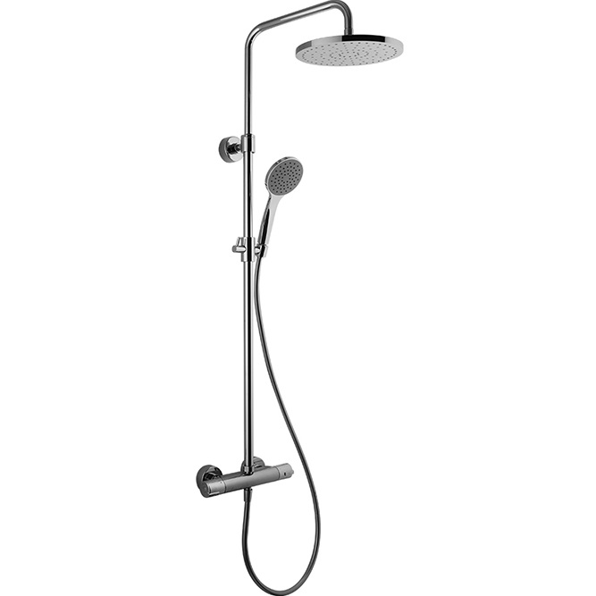 Душевая стойка с верхним душем 25x25 Fima Carlo Frattini Wellness Colonne doccia F4885/RP251CR (хром), с термостатом, без излива