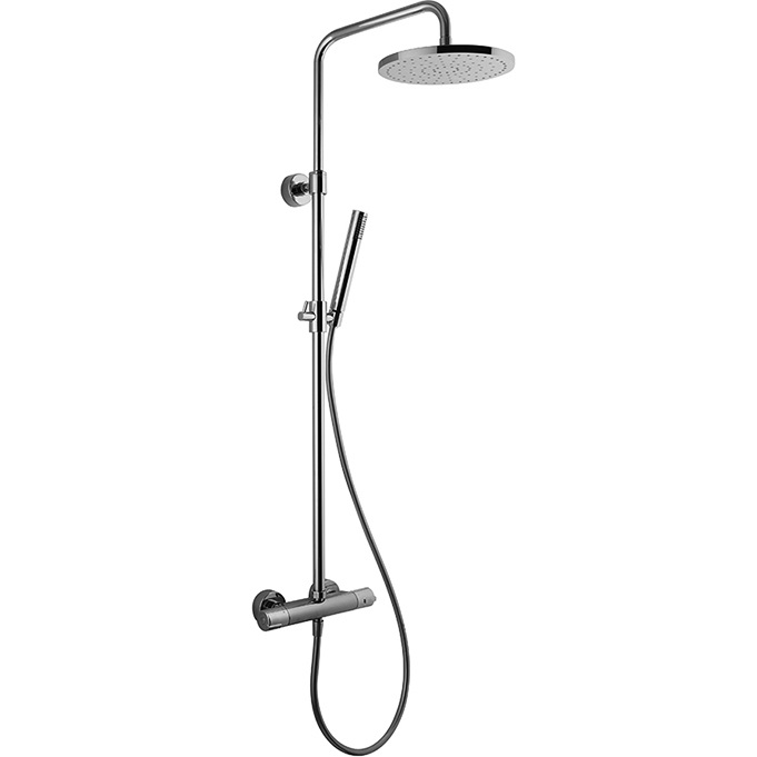 Душевая стойка с верхним душем 25x25 Fima Carlo Frattini Wellness Colonne doccia F4885/RP253CR (хром), с термостатом, без излива