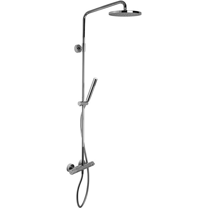 Душевая стойка с верхним душем 25x25 Fima Carlo Frattini Wellness Colonne doccia F4905/RP253CR (хром), с термостатом, без излива