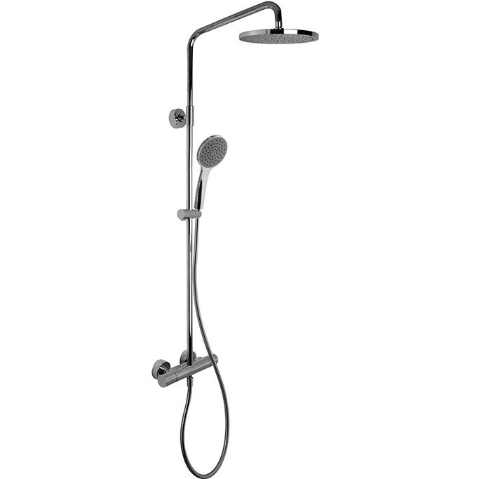 Душевая стойка с верхним душем 25x25 Fima Carlo Frattini Wellness Colonne doccia F4925/RP251CR (хром), с термостатом, без излива