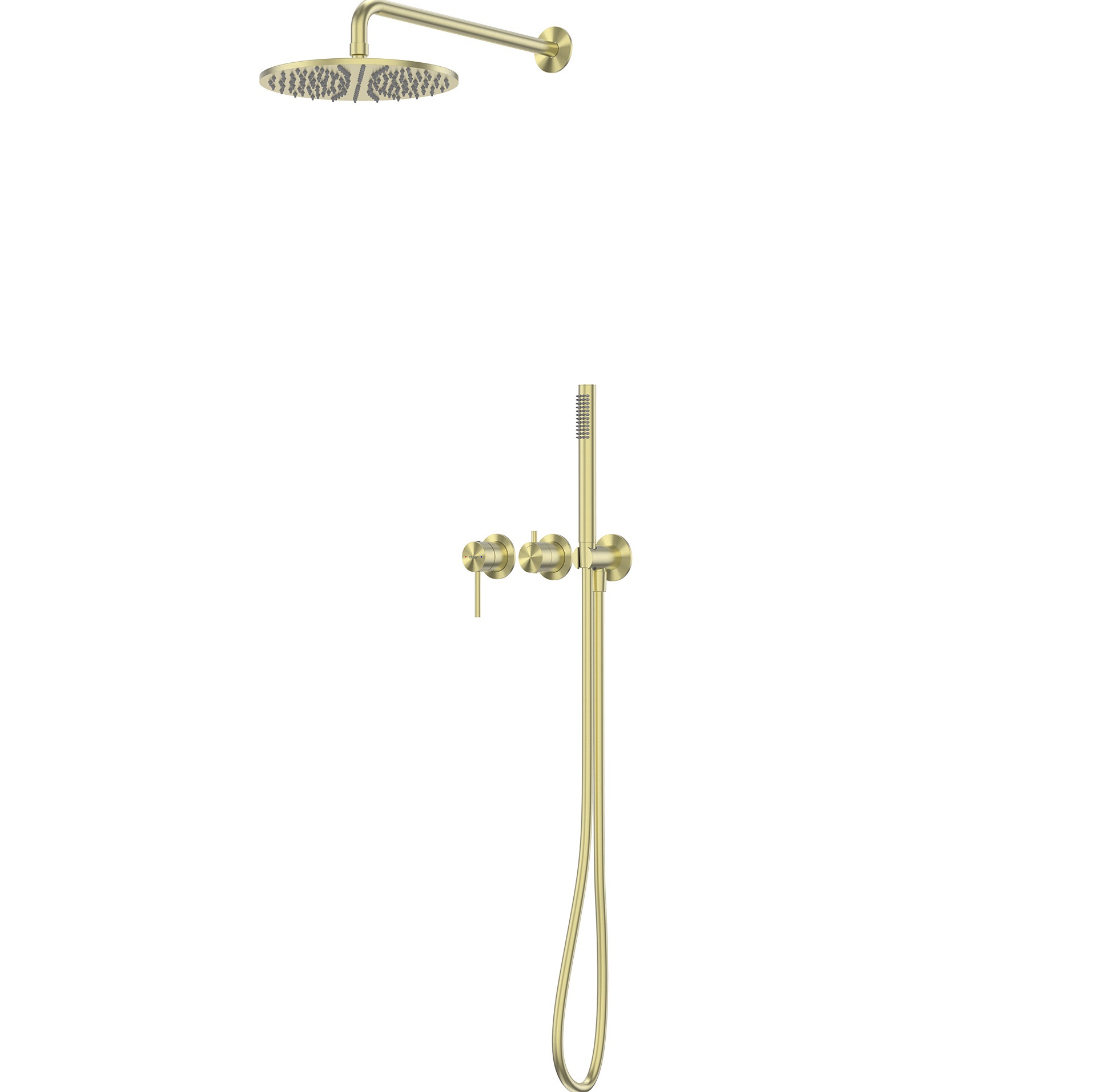 Душевая система скрытого монтажа 25x25 Abber Wasser Kreis 316 AF8118BG (золото брашированное), без излива