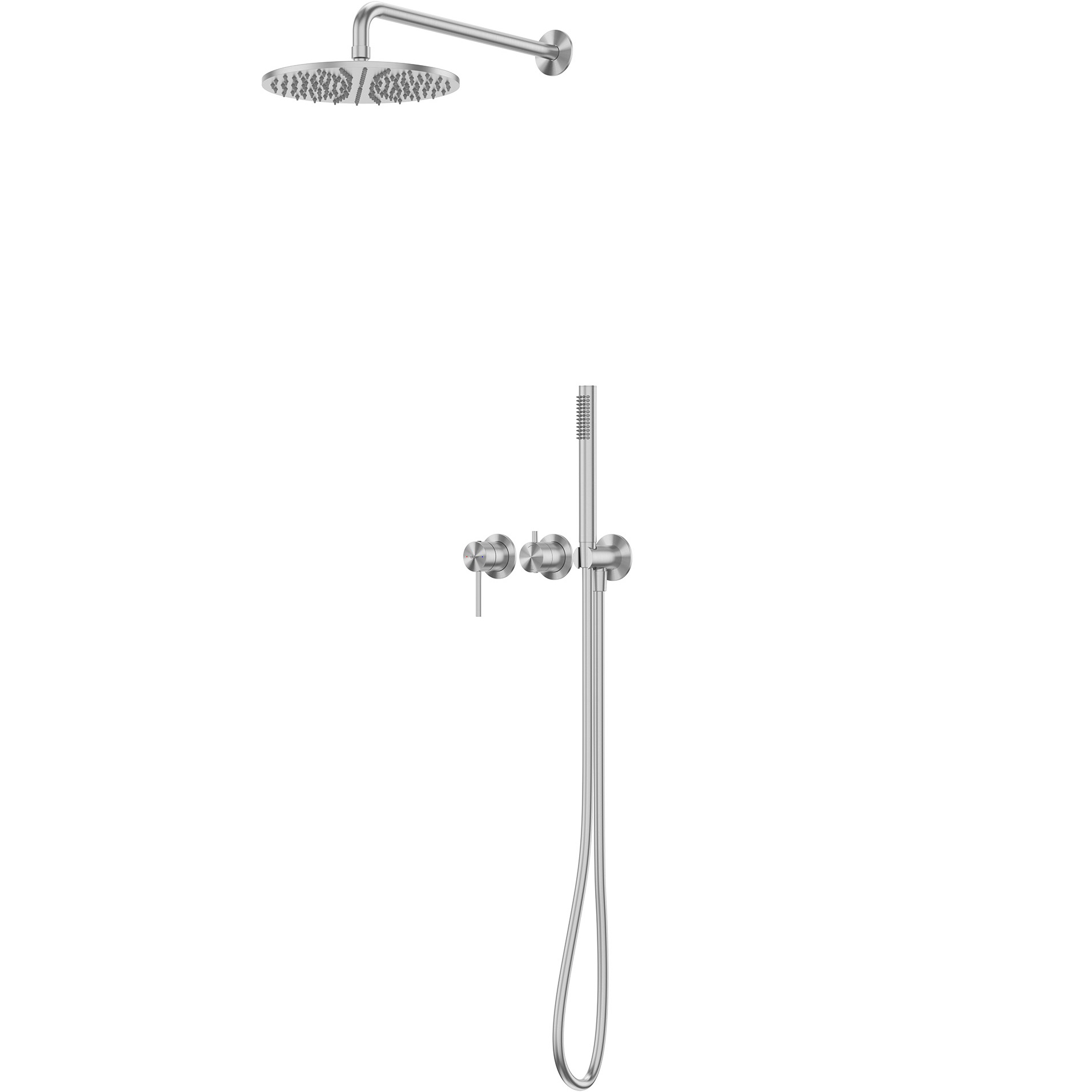 Душевая система скрытого монтажа 25x25 Abber Wasser Kreis 316 AF8118BST (сталь брашированная), без излива