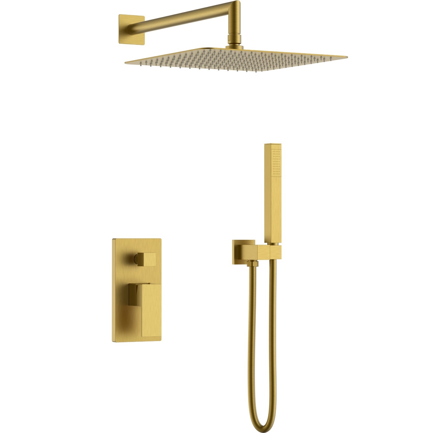 Душевая система скрытого монтажа 30x30 см. Boheme Qubic 474-3-BR (бронза), без излива