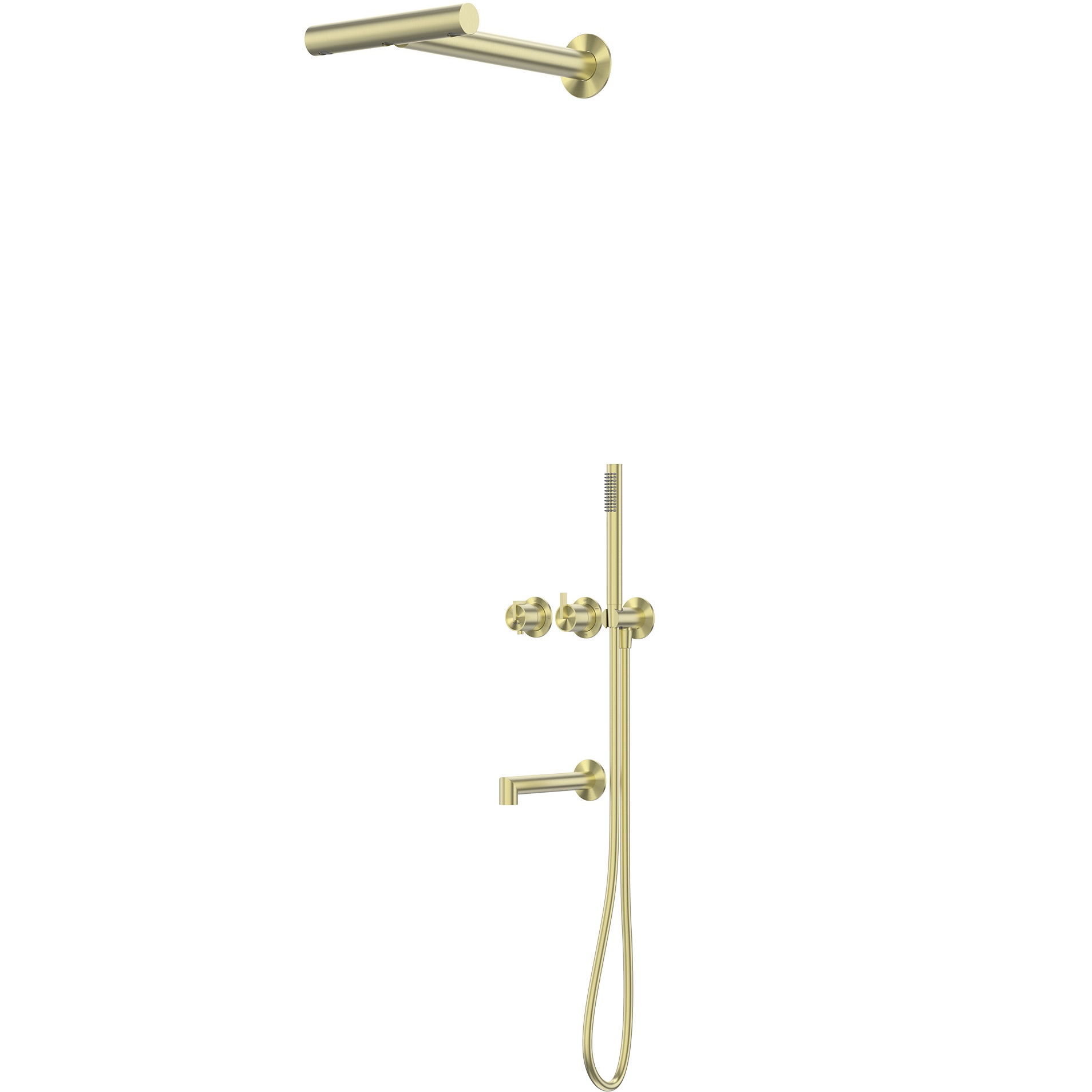 Душевая система скрытого монтажа 30x45.5 Abber Perfekte 316 AF8A50BG (золото брашированное), с термостатом, с изливом