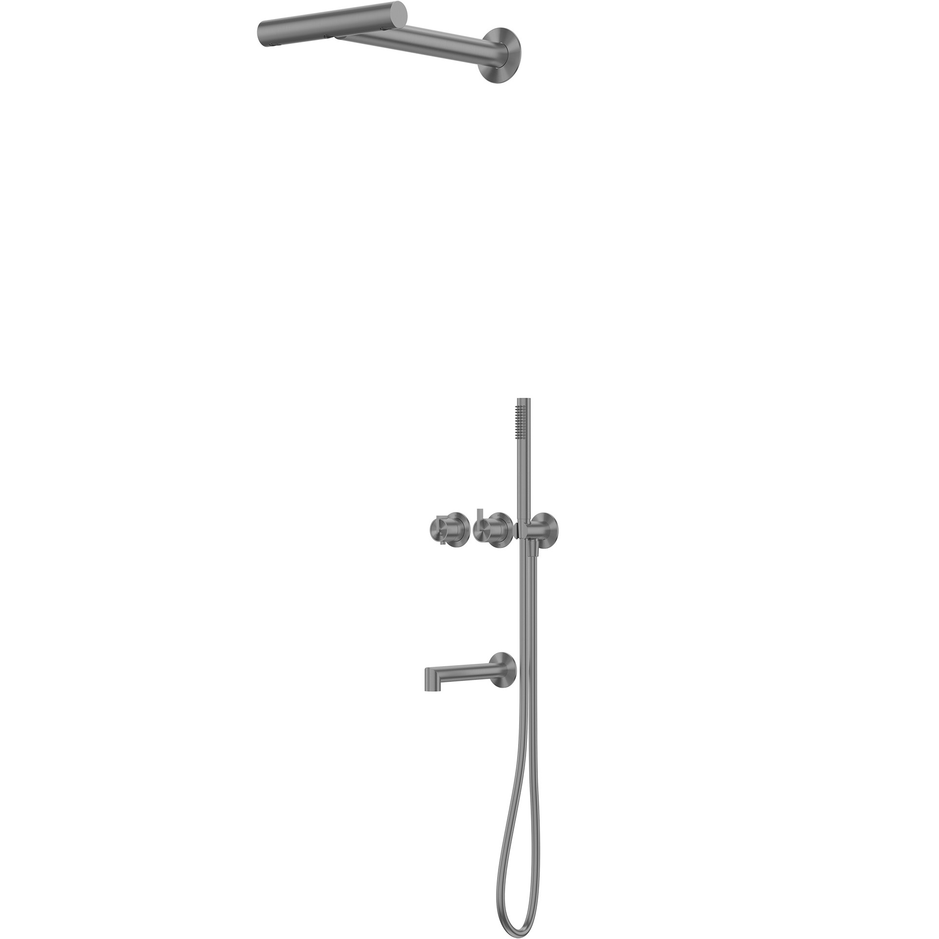 Душевая система скрытого монтажа 30x45.5 Abber Perfekte 316 AF8A50BGG (оружейная сталь брашированная), с термостатом, с изливом