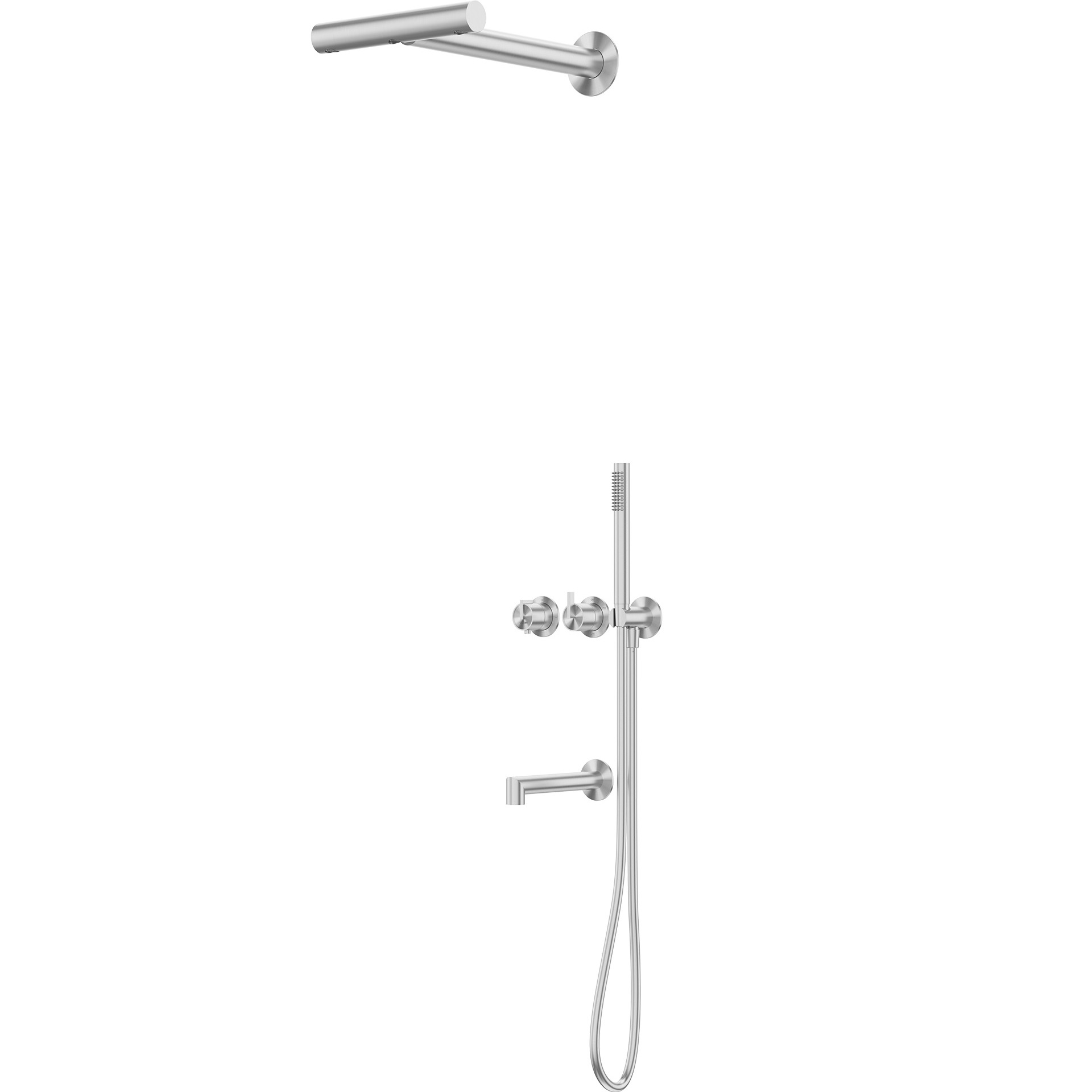 Душевая система скрытого монтажа 30x45.5 Abber Perfekte 316 AF8A50BST (сталь брашированная), с термостатом, с изливом 