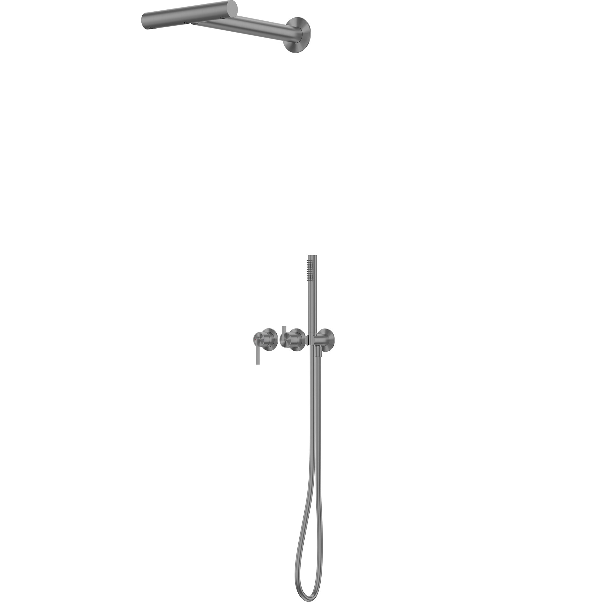 Душевая система скрытого монтажа 30x45.5 Abber Wasser Kreis 316 AF8A18BGG (оружейная сталь брашированная), без излива