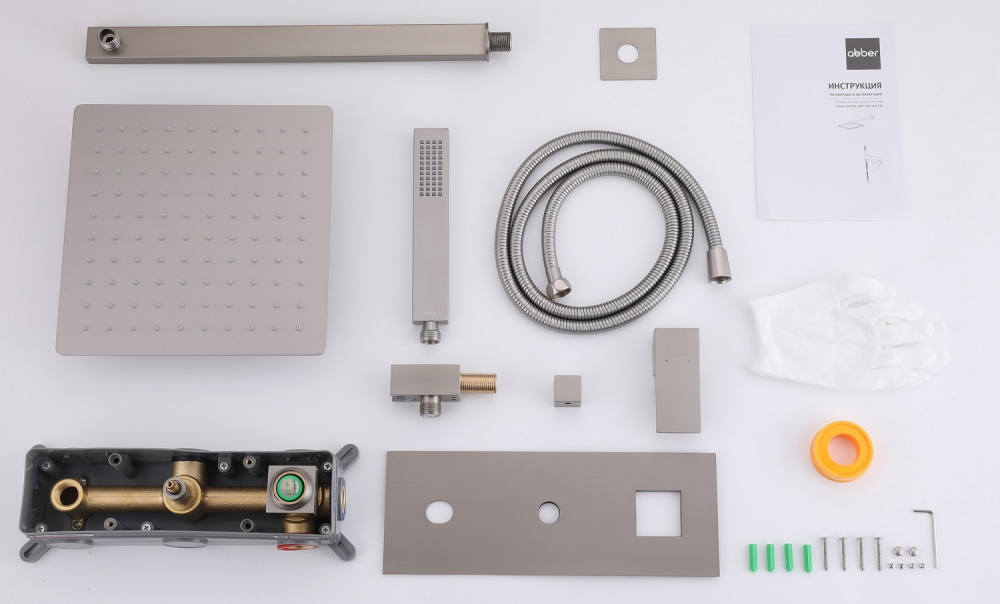 Душевая система скрытого монтажа Abber Daheim AF8218SP (сатин), без излива