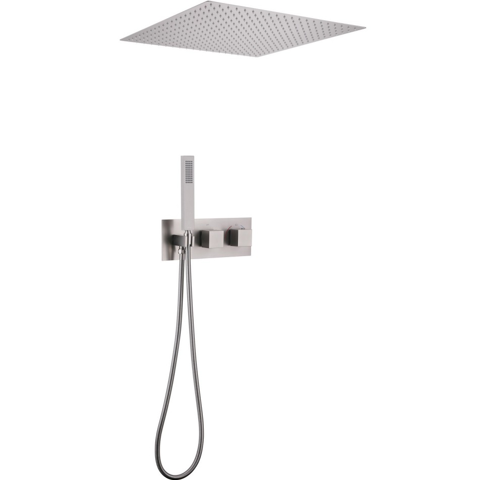 Душевая система скрытого монтажа Abber Daheim AF8255SP (сатин), с термостатом, без излива