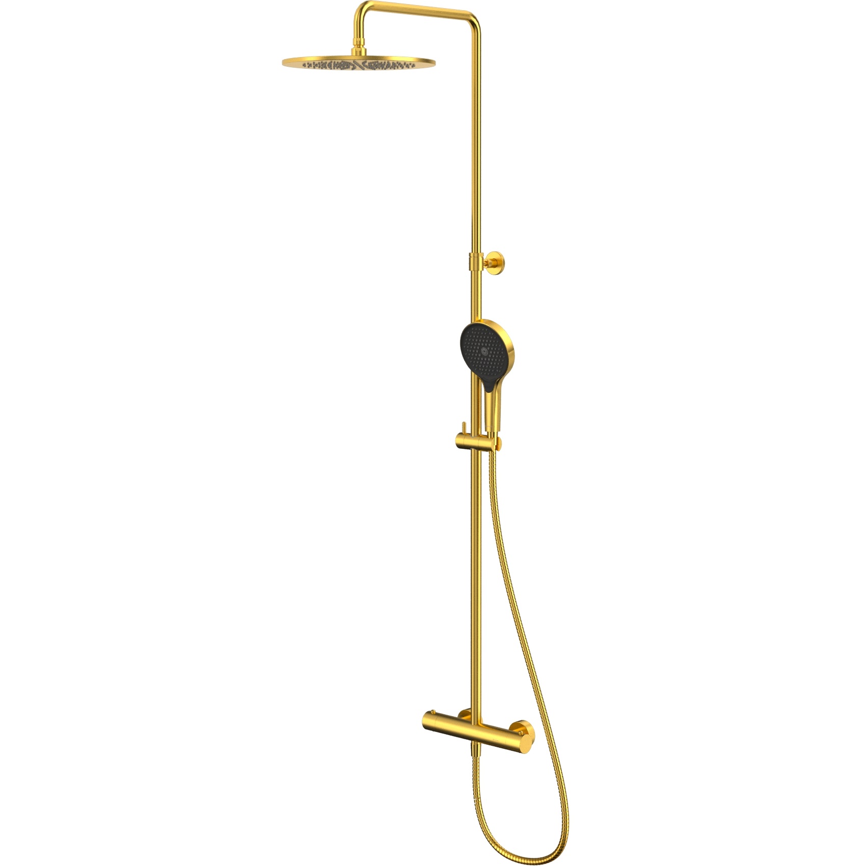 Душевая стойка 30x30см., Whitecross Y Y1254TOPGLB (золото брашированное PVD), с термостатом, без излива