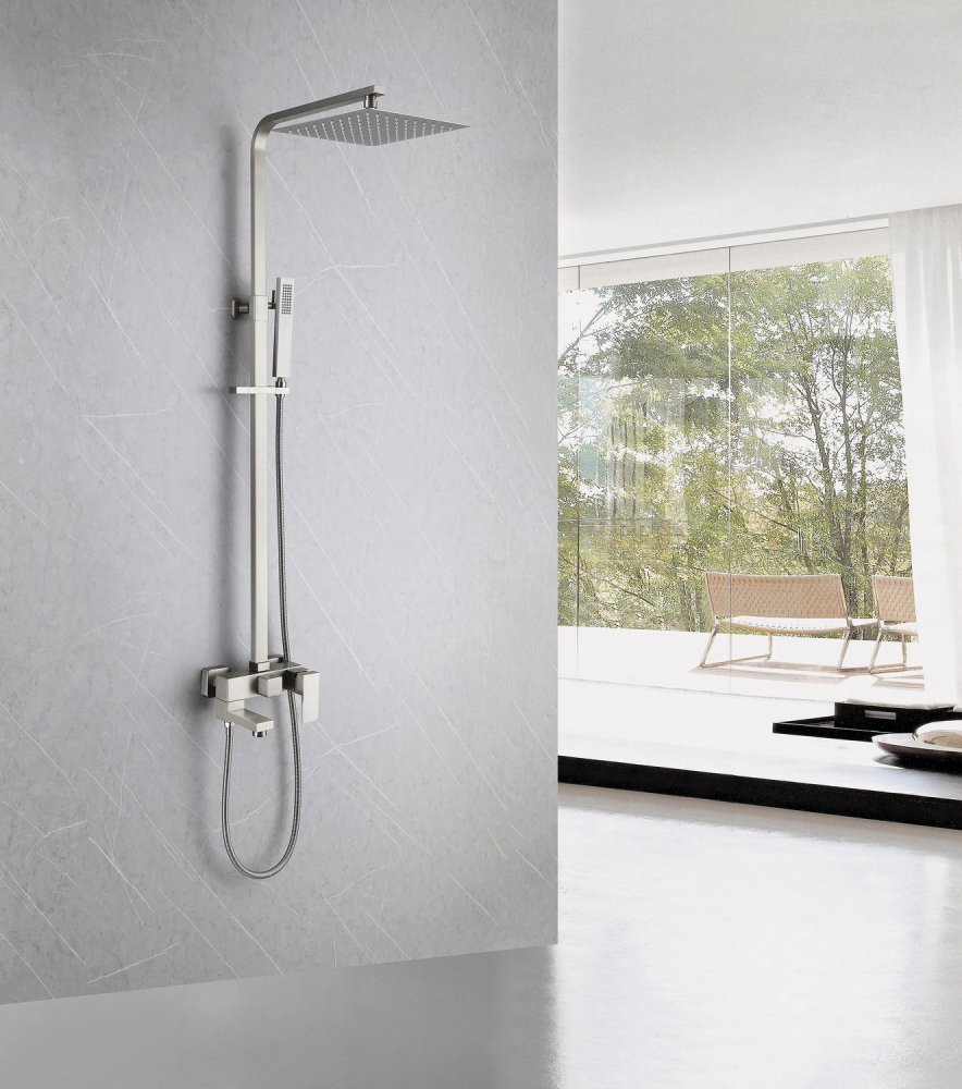 Душевая стойка Abber Daheim AF8216SPL (сатин), с изливом