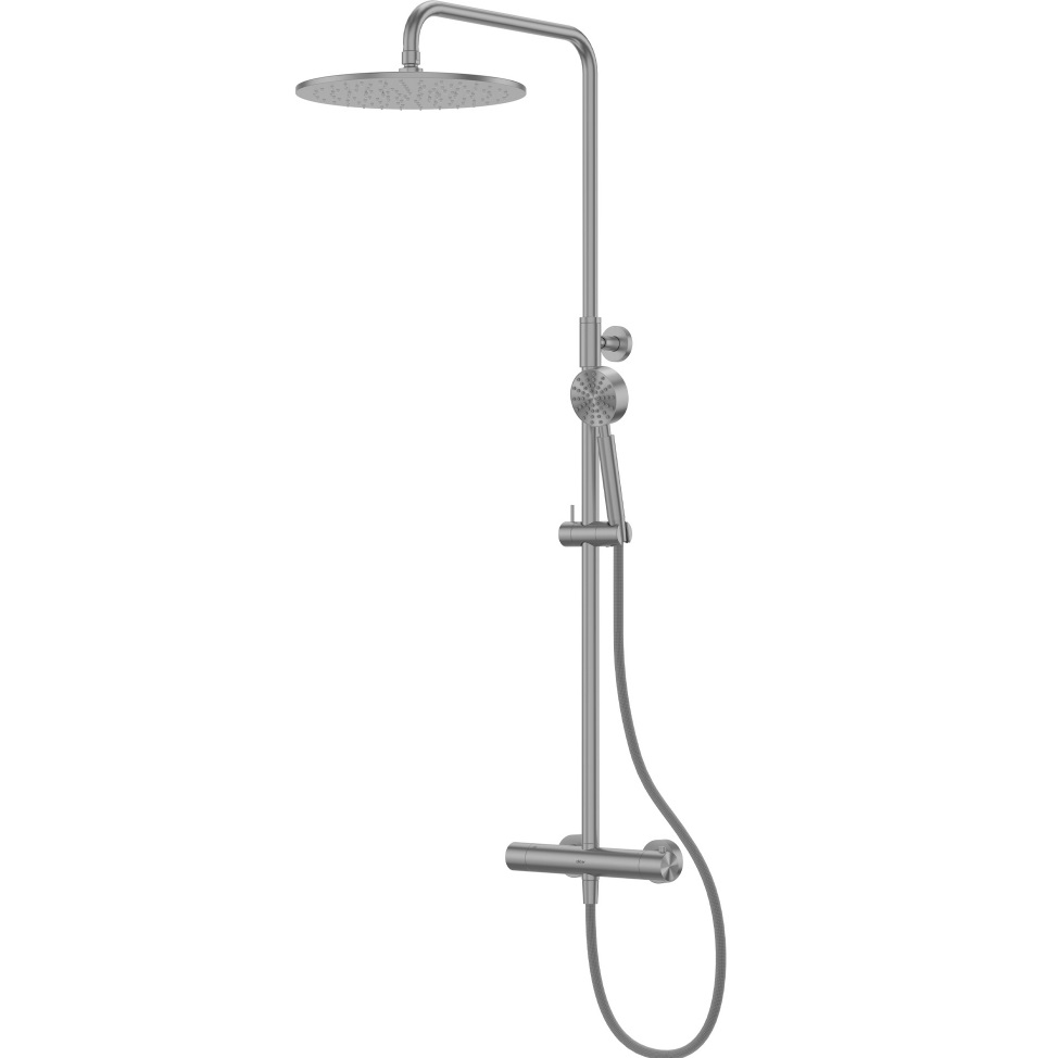 Душевая стойка Abber Wasser Kreis 316 AF8160BGG 30x30 (оружейная сталь брашированная), с термостатом, без излива