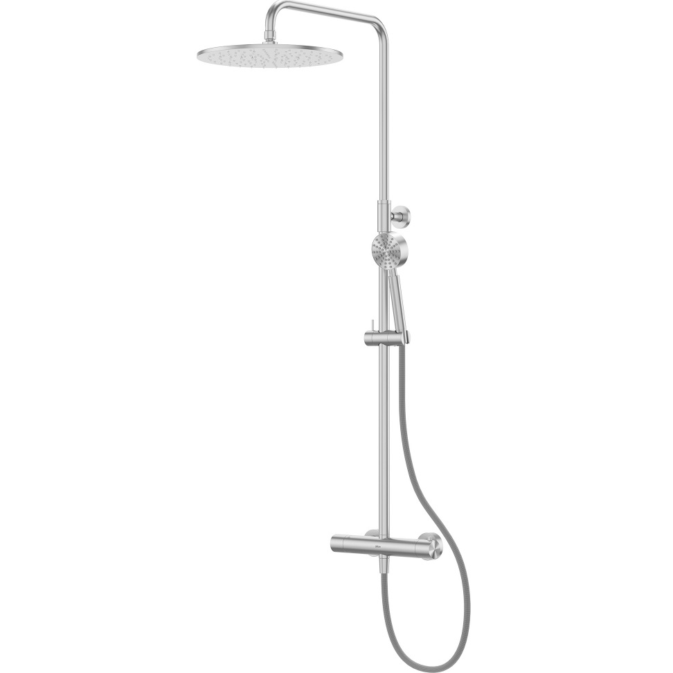 Душевая стойка Abber Wasser Kreis 316 AF8160BST 30x30 (сталь брашированная), с термостатом, без излива