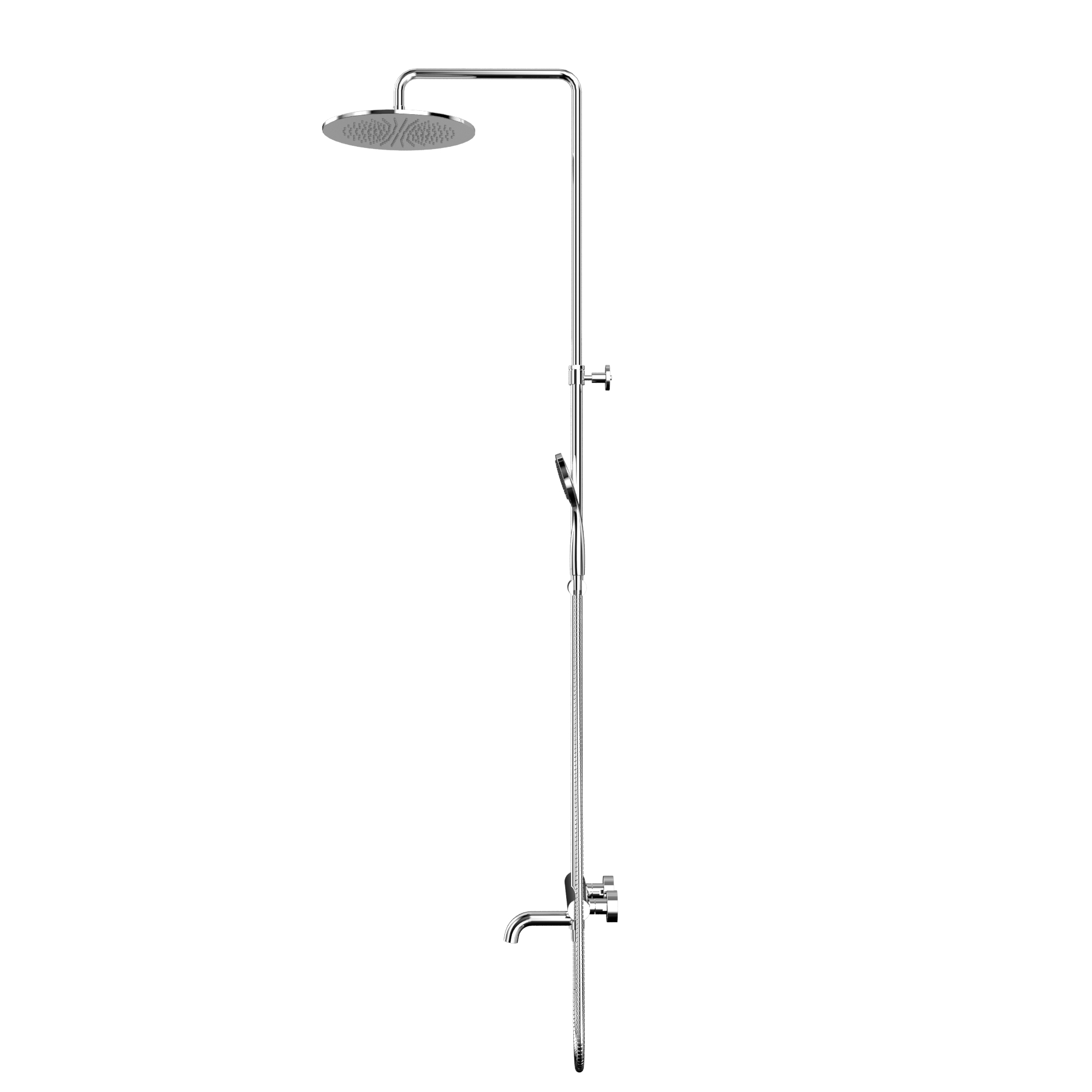 Душевая стойка для ванны и душа 30x30см., Whitecross серия Y Y1234BASICCR (хром), с термостатом, с изливом