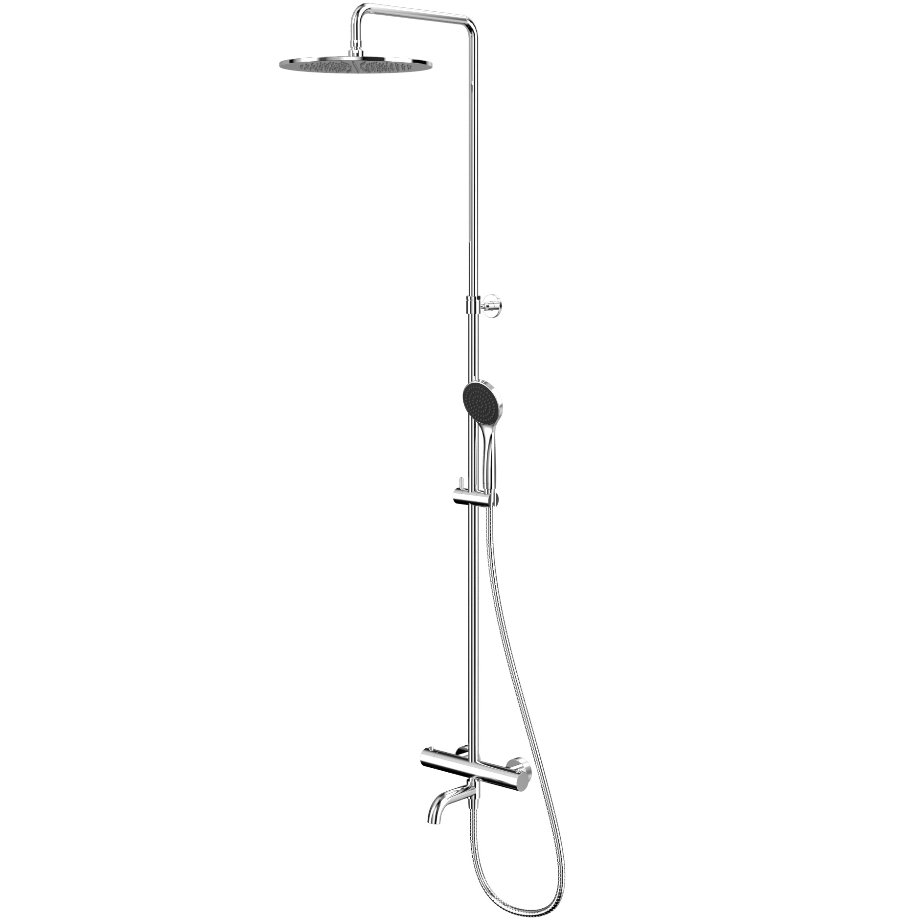 Душевая стойка для ванны и душа 30x30см., Whitecross серия Y Y1234BASICCR (хром), с термостатом, с изливом