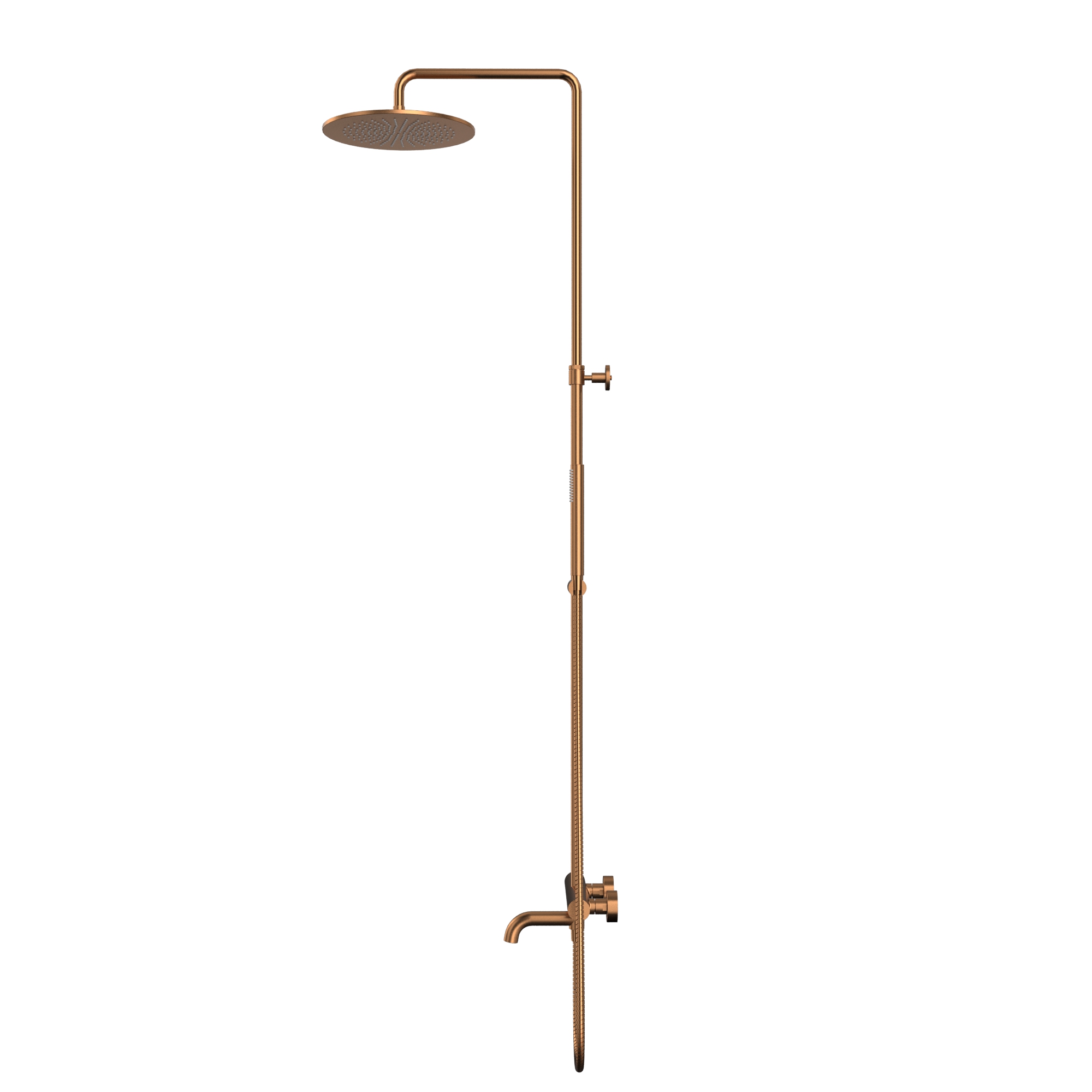 Душевая стойка для ванны и душа 30x30см., Whitecross серия Y Y1234CPB (медь брашированная PVD), с термостатом, с изливом