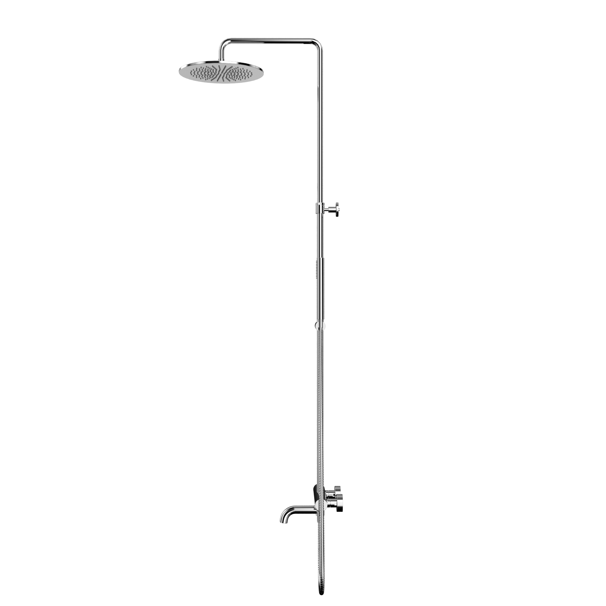 Душевая стойка для ванны и душа 30x30см., Whitecross серия Y Y1234CR (хром), с термостатом, с изливом