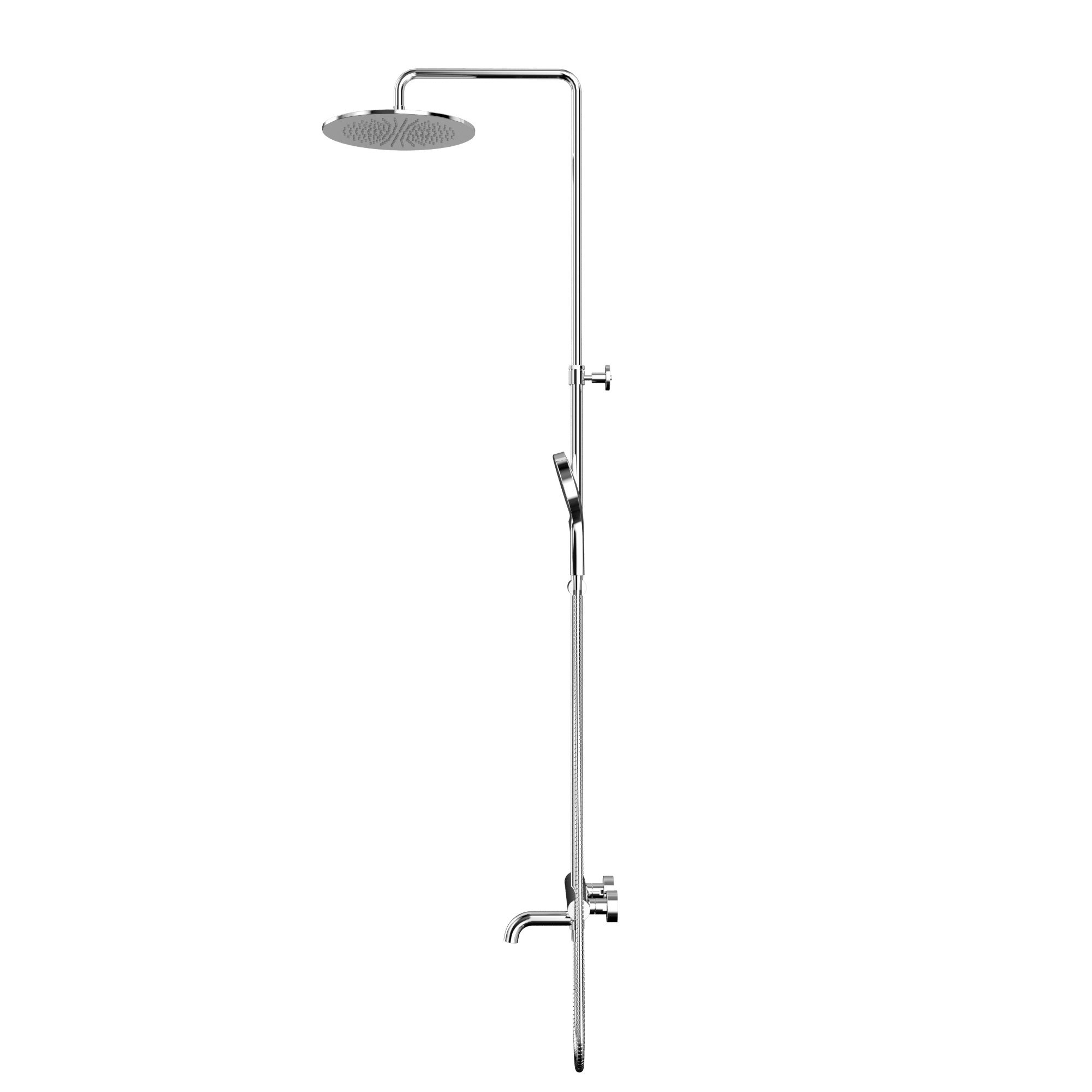 Душевая стойка для ванны и душа 30x30см., Whitecross серия Y Y1234TOPCR (хром), с термостатом, с изливом