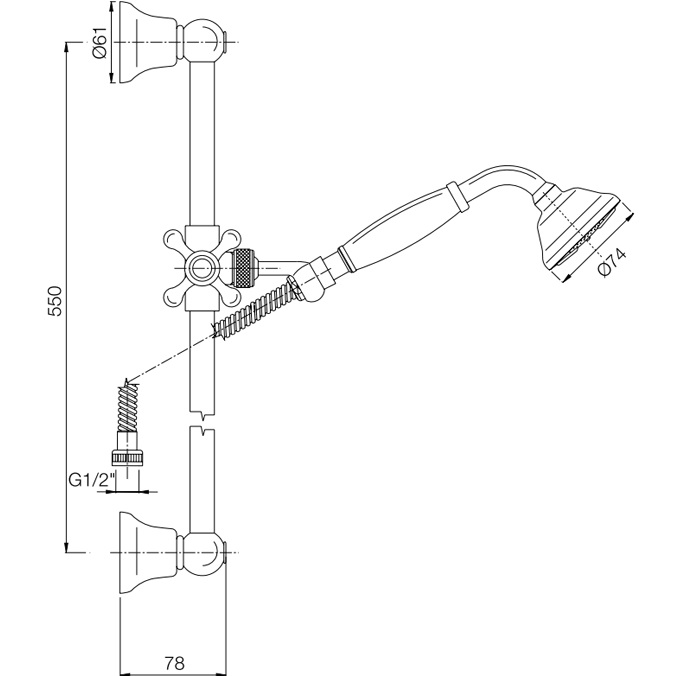 Душевая стойка Fima Carlo Frattini Herend F2044/3CR (хром)