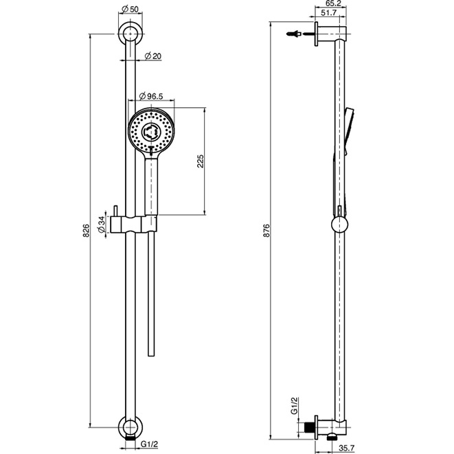Душевой гарнитур Fima Carlo Frattini Wellness Saliscendi F2039OR (золотой), с душевой лейкой