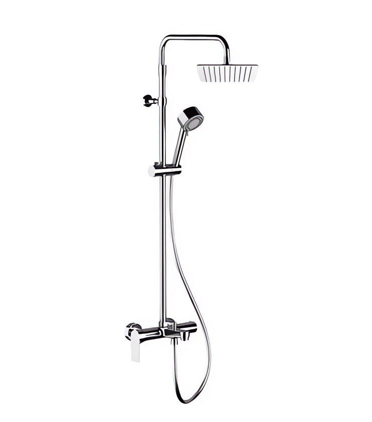 Душевая стойка Remer Infinity I34AUFD20 (хром),смеситель в комплекте, с изливом для ванны, верхний душ квадратный