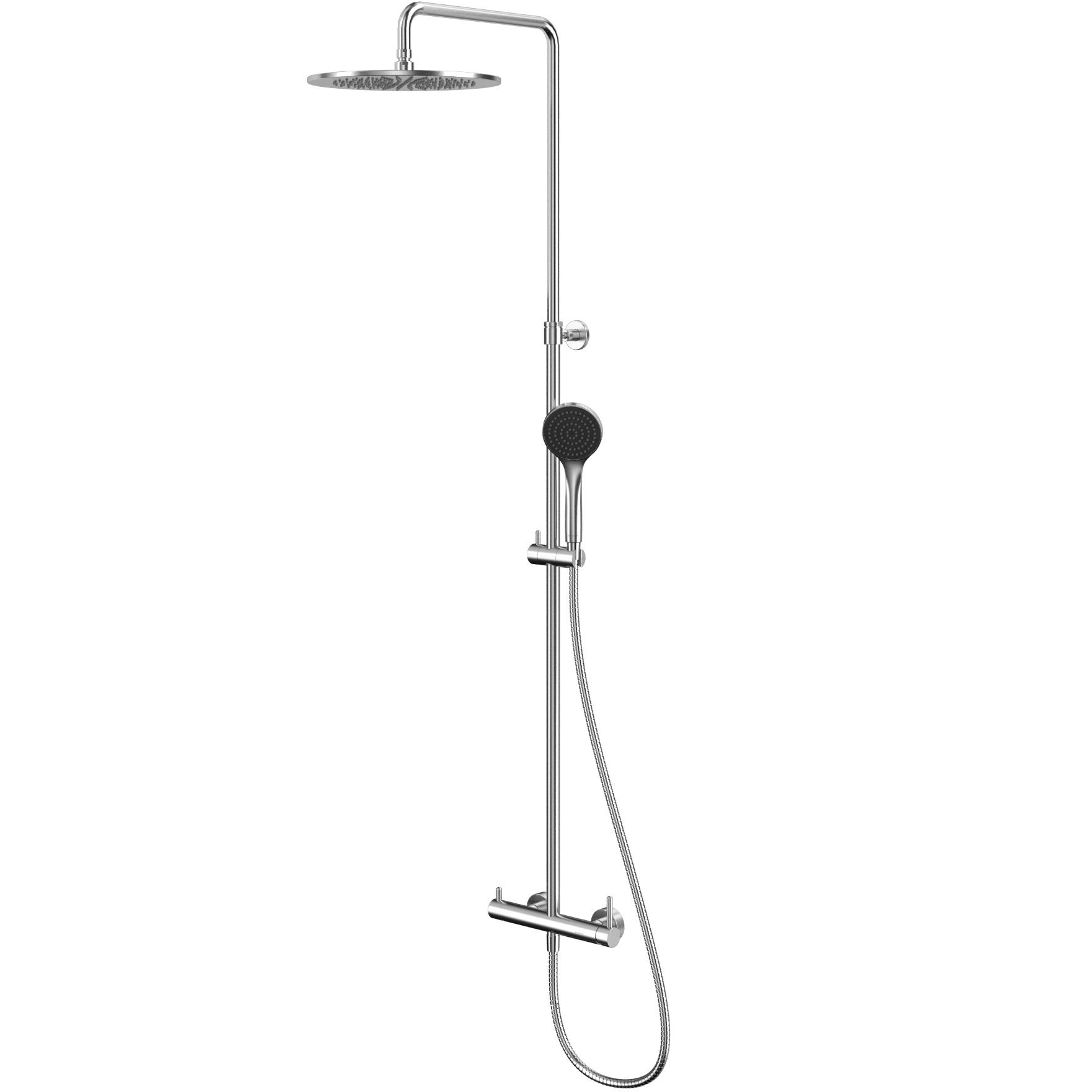 Душевая стойка с душевым комплектом 30x30 см., Whitecross Серия Y Y1244BASICNIB (никель брашированный), без излива