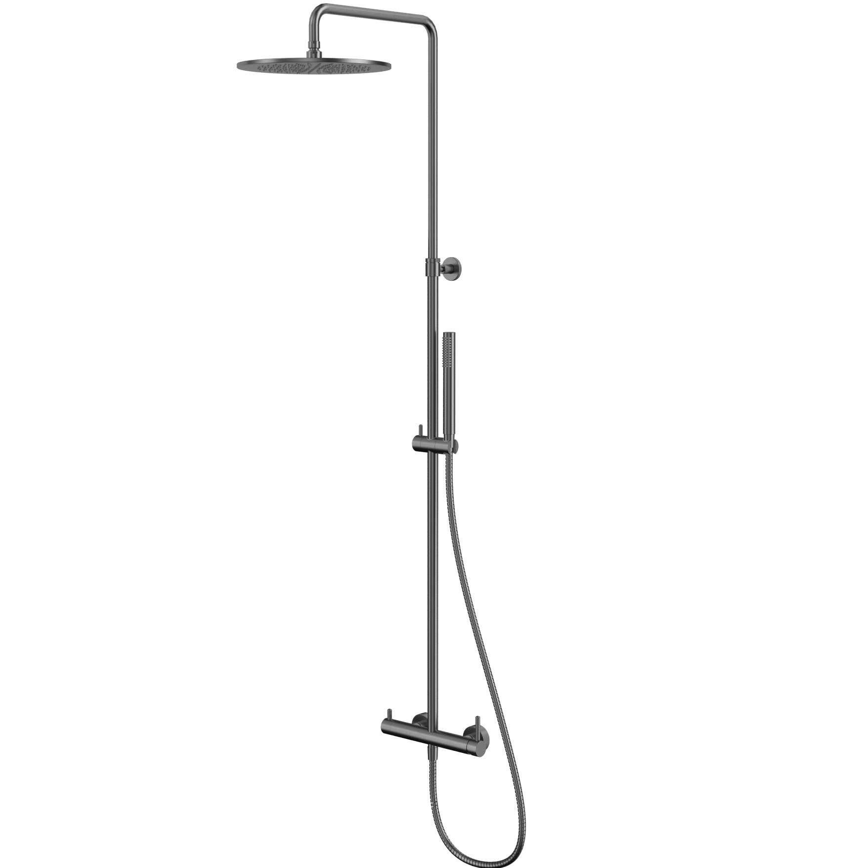 Душевая стойка с душевым комплектом 30x30 см., Whitecross Серия Y Y1244GM (оружейный металл), без излива