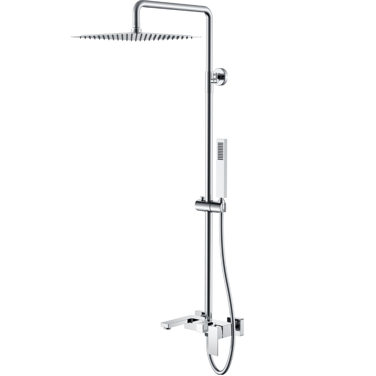 Душевая стойка с ручным душем Boheme Qubic 478-CR (хром), с изливом