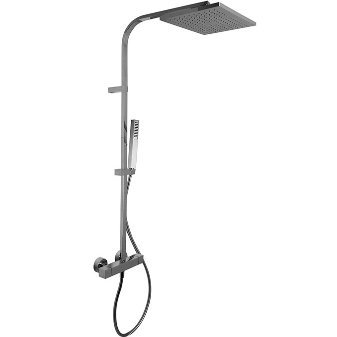Душевая стойка с верхним душем 24х36 см. Fima Carlo Frattini Wellness Colonne doccia F4265N/QP365CR (хром), с термостатом, без излива