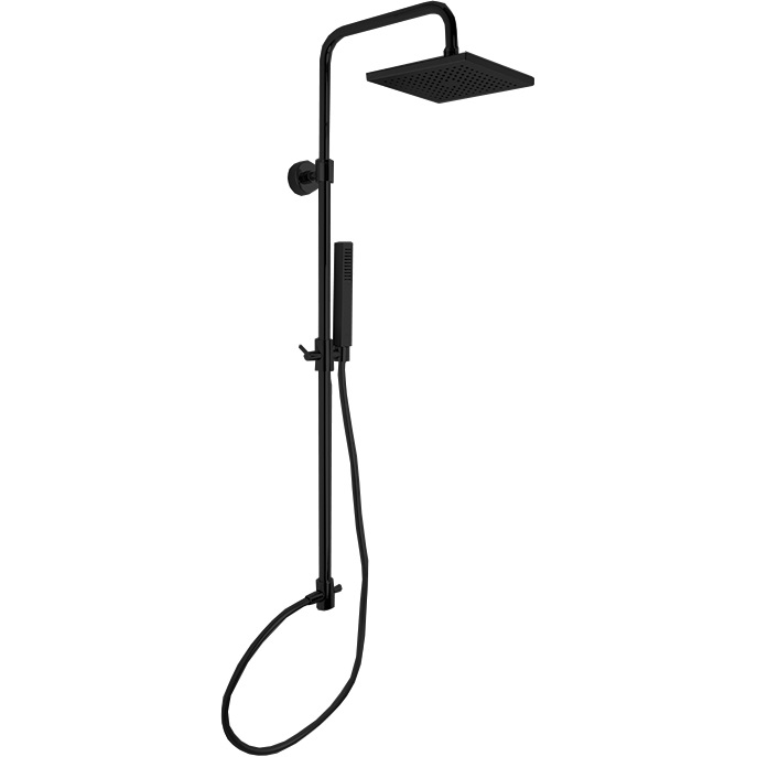 Душевая стойка с верхним душем 25x25 Fima Carlo Frattini Wellness Colonne doccia F2700NS (черный матовый), с держателем и ручным душем