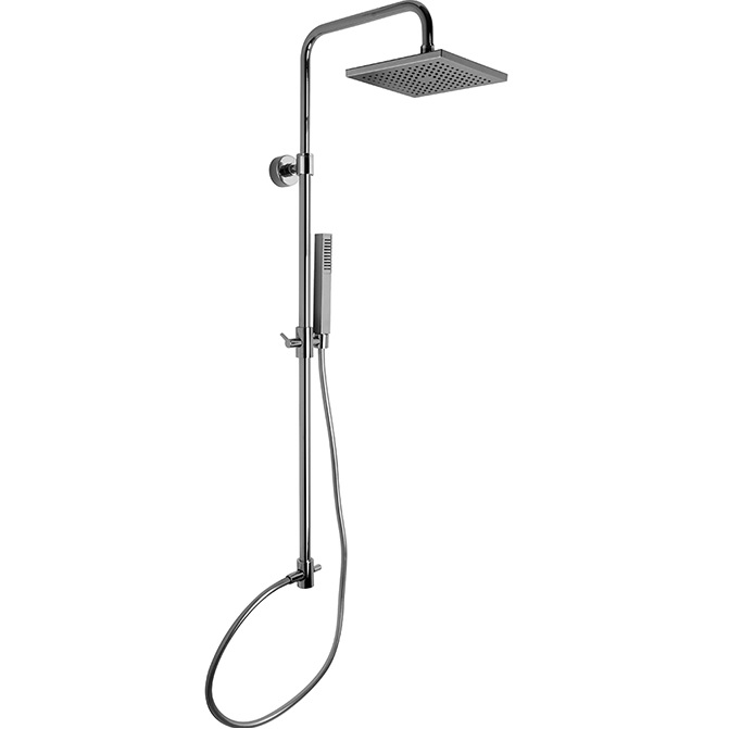 Душевая стойка с верхним душем 25x25 Fima Carlo Frattini Wellness Colonne doccia F2700CR (хром), с держателем и ручным душем