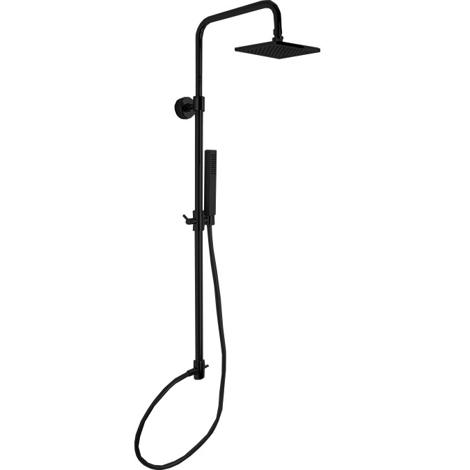 Душевая стойка с верхним душем 30x30 Fima Carlo Frattini Wellness Colonne doccia F2200LNS (черный матовый), с держателем и ручным душем