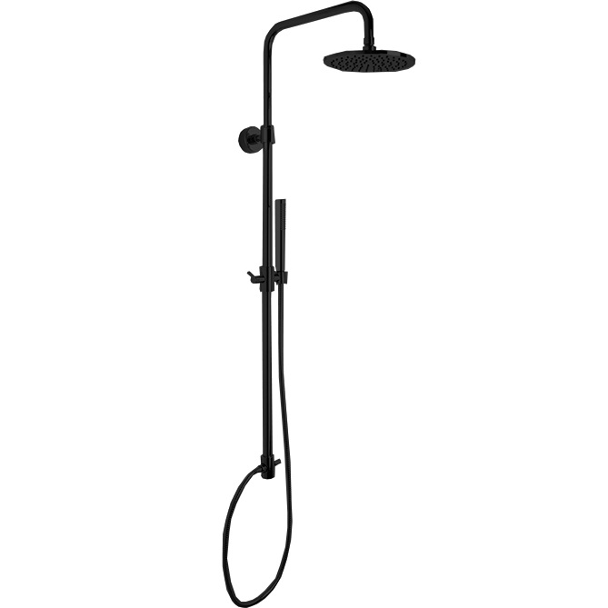 Душевая стойка с верхним душем 30x30 Fima Carlo Frattini Wellness Colonne doccia F2120LNS (черный матовый), с держателем и ручным душем