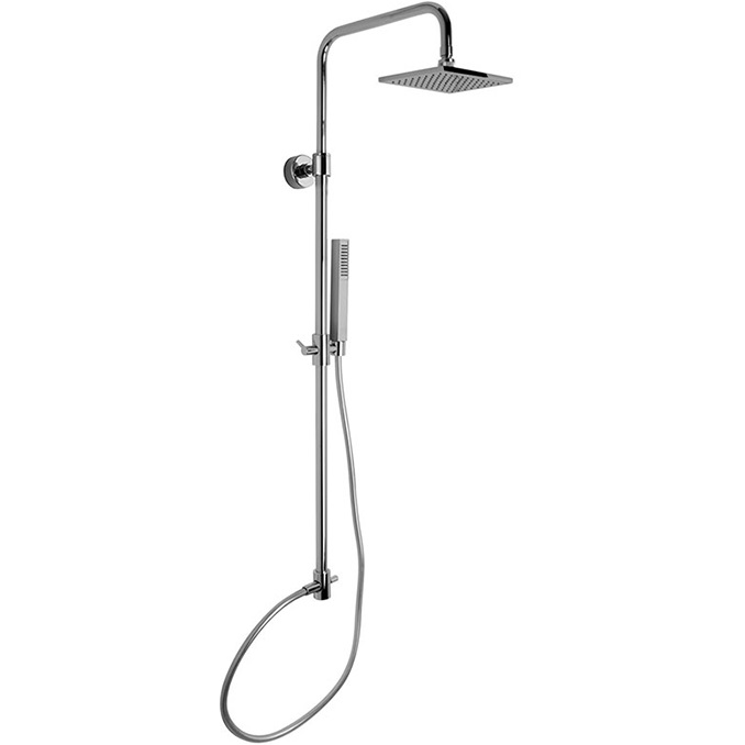Душевая стойка с верхним душем 30x30 Fima Carlo Frattini Wellness Colonne doccia F2200LCR (хром), с держателем и ручным душем