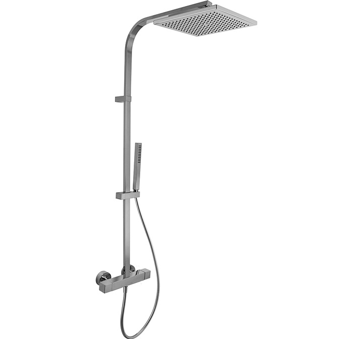 Душевая стойка с верхним душем 30x30 Fima Carlo Frattini Wellness Colonne doccia F4265N/Q305CR (хром), с термостатом, без излива