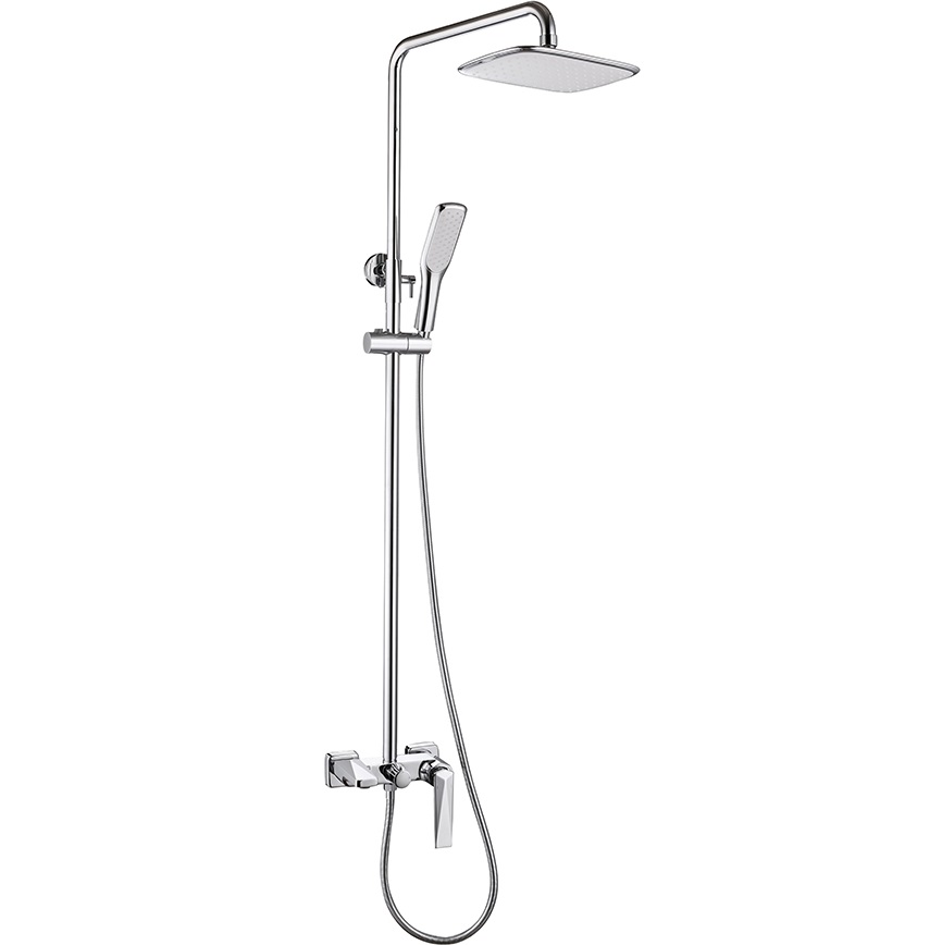 Душевая стойка со смесителем 20x20 см. Boheme Venturo 378 (хром), с изливом