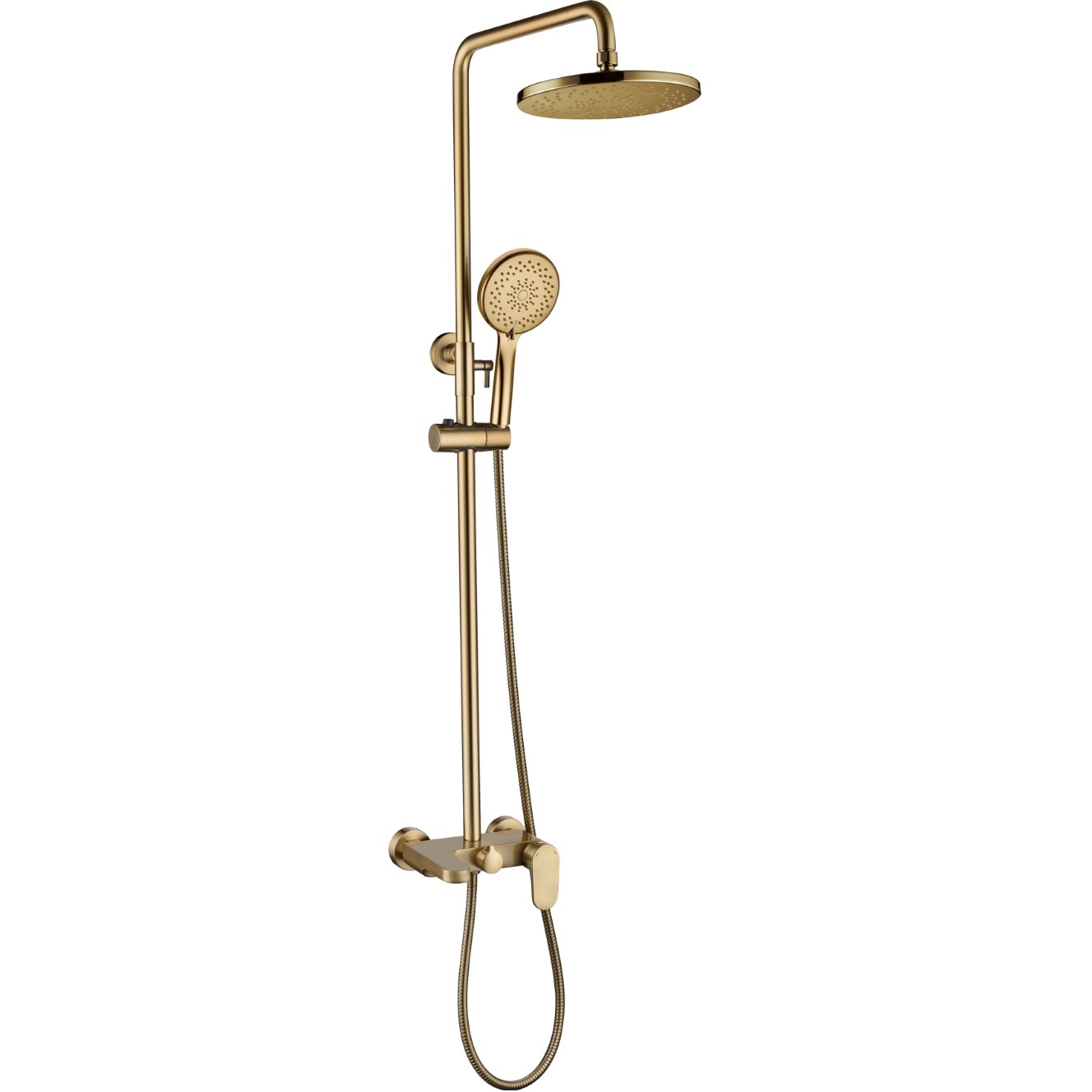 Душевая стойка со смесителем 30x30 см., Boheme Spectre 458-BR (бронза), с изливом