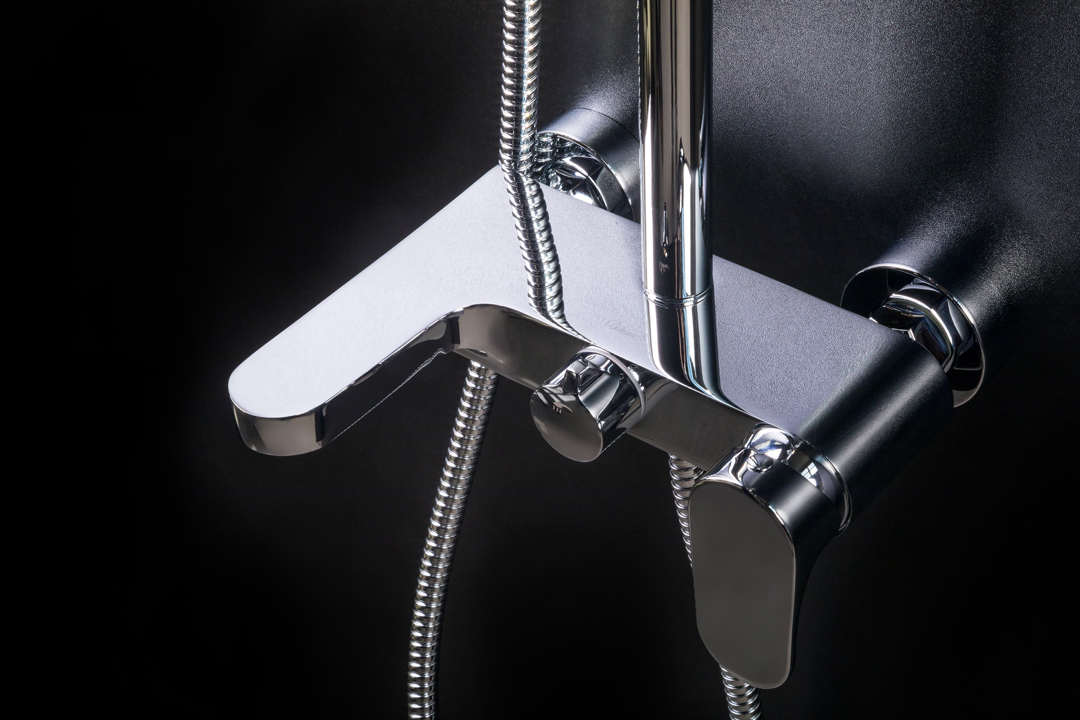 Душевая стойка со смесителем 30x30 см., Boheme Spectre 458-CR (хром), с изливом