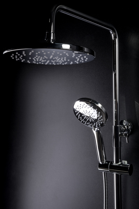 Душевая стойка со смесителем 30x30 см., Boheme Spectre 458-CR (хром), с изливом