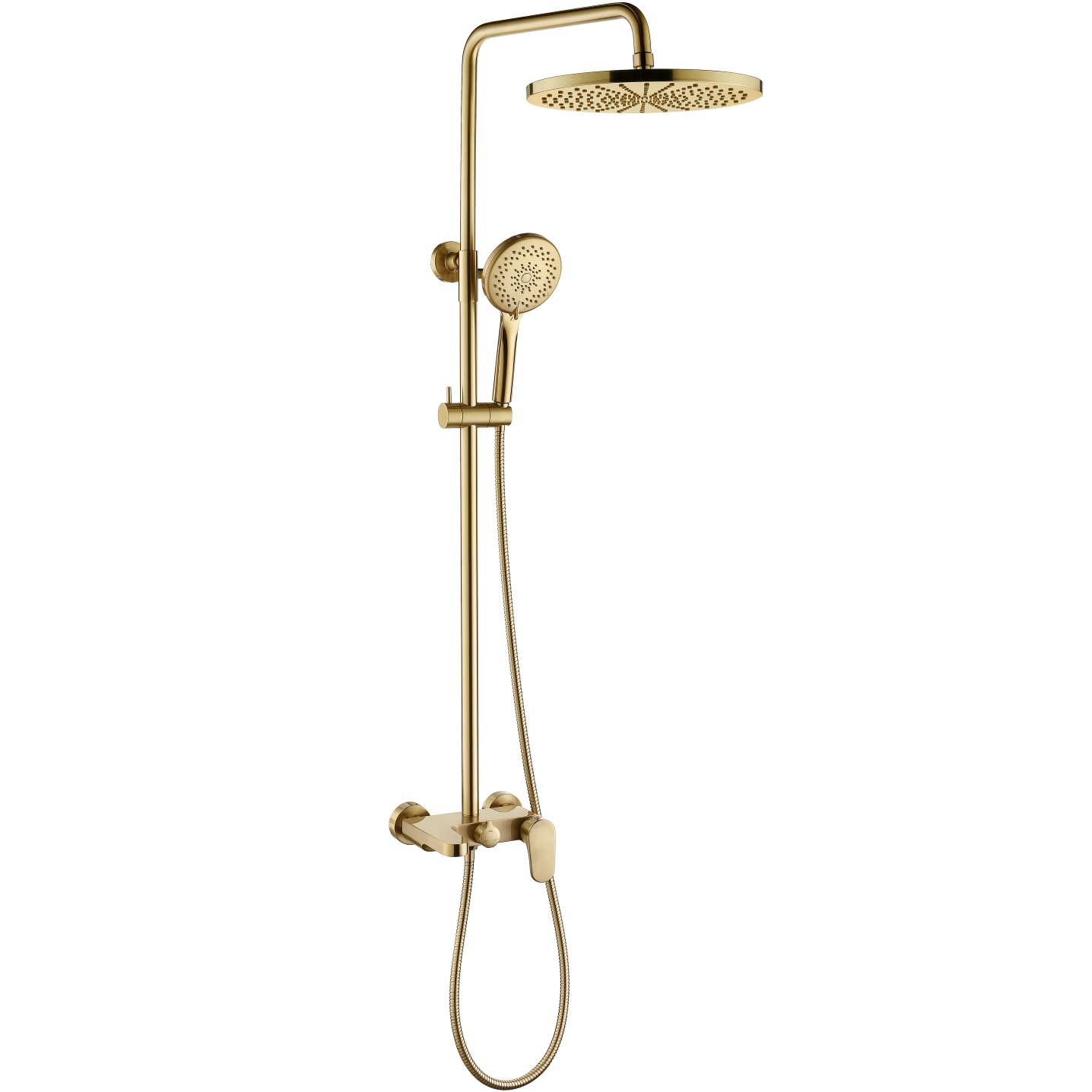 Душевая стойка со смесителем 30x30 см., Boheme Spectre 458-MG (золото матовое), с изливом
