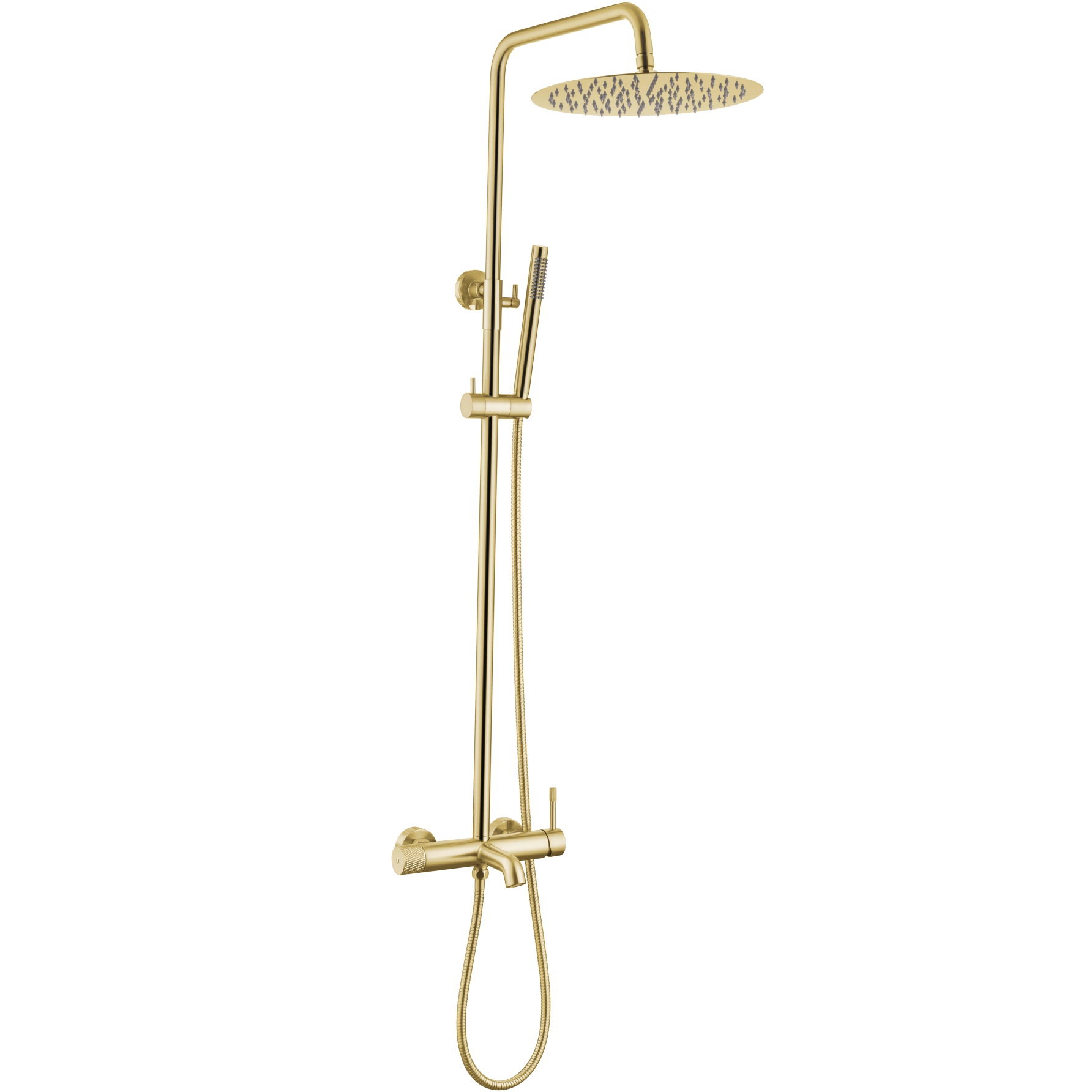 Душевая стойка со смесителем 30x30 см. Boheme Uno 468-G (золотой), с изливом